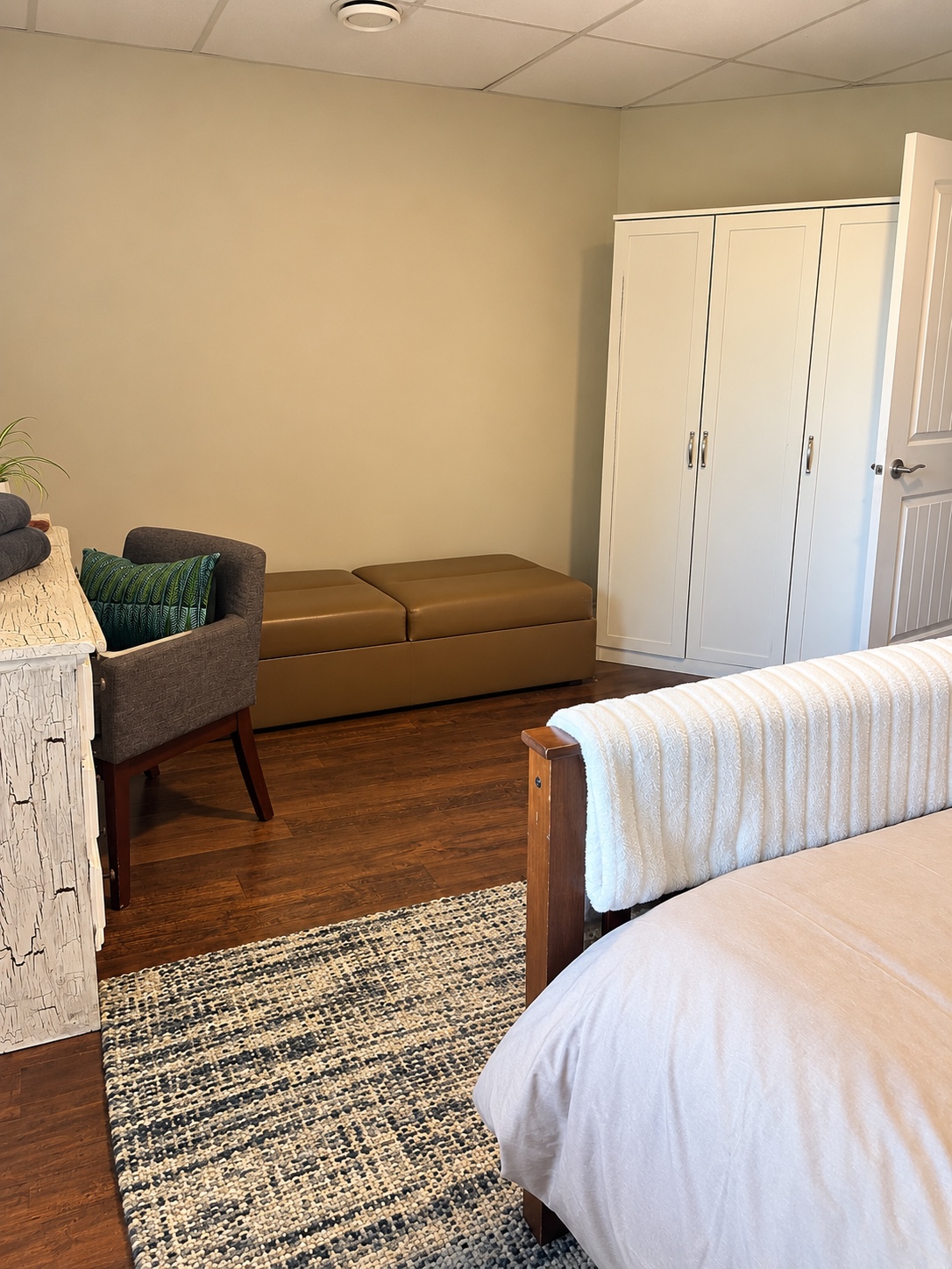 Bedroom three seating and storage