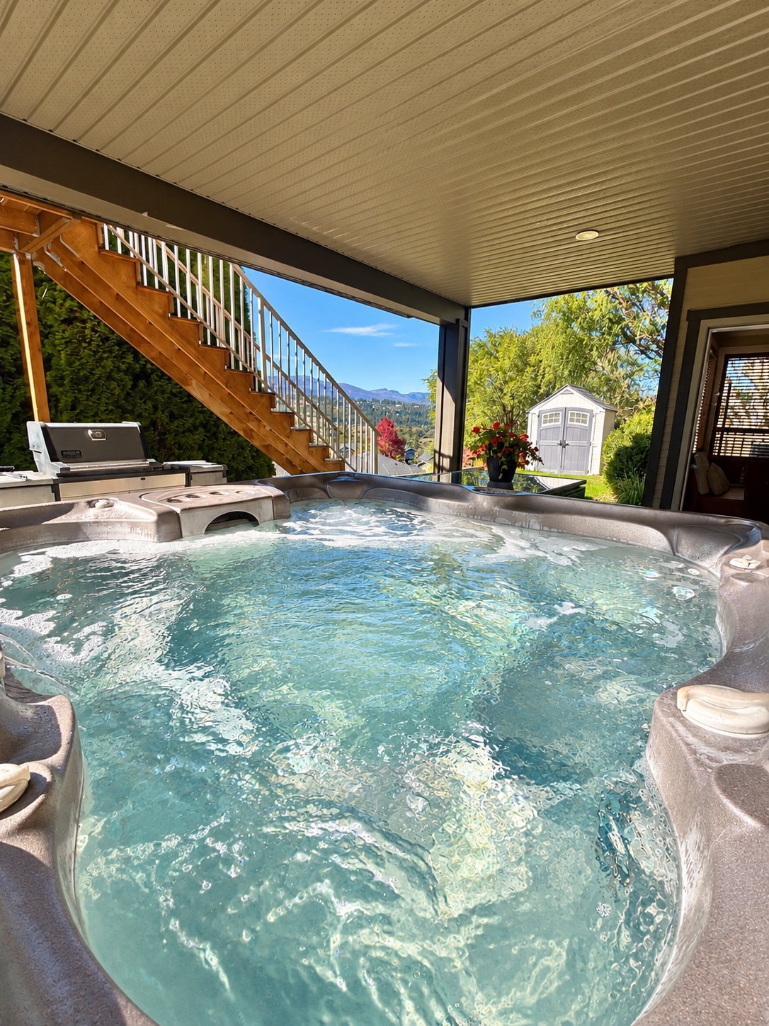 Private covered hot tub